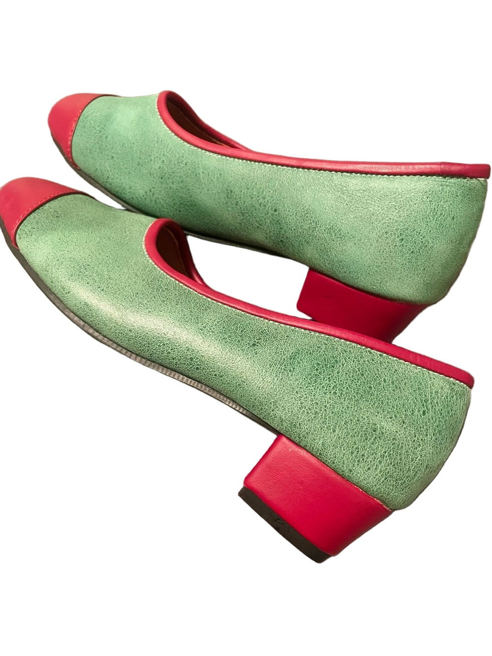 bebe colorblock pumps with block heel